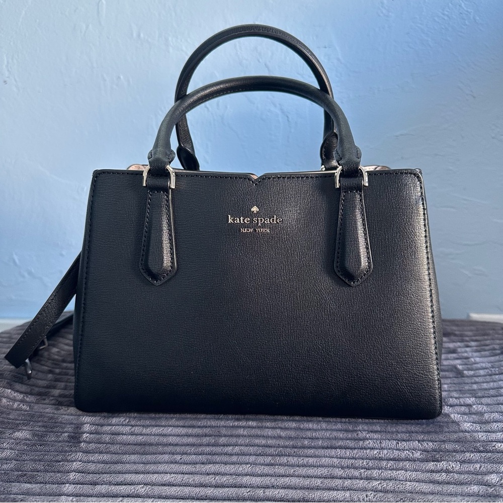 kate spade Black Leather Double-Handle Satchel